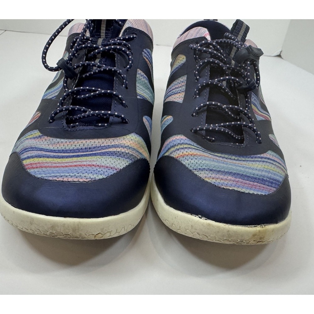 Lands' End Water Shoes Women's 7.5 Navy Striped Quick Dry Drain Sole Beach Wear - Picture 4 of 10